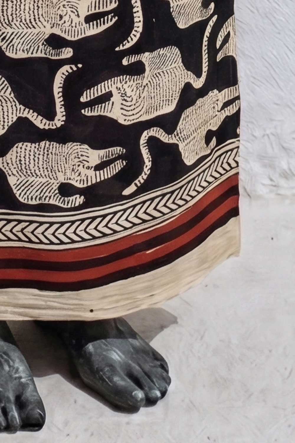 BLOCKPRINT PAREO- ELEPHANT- PLAIN - Image 3
