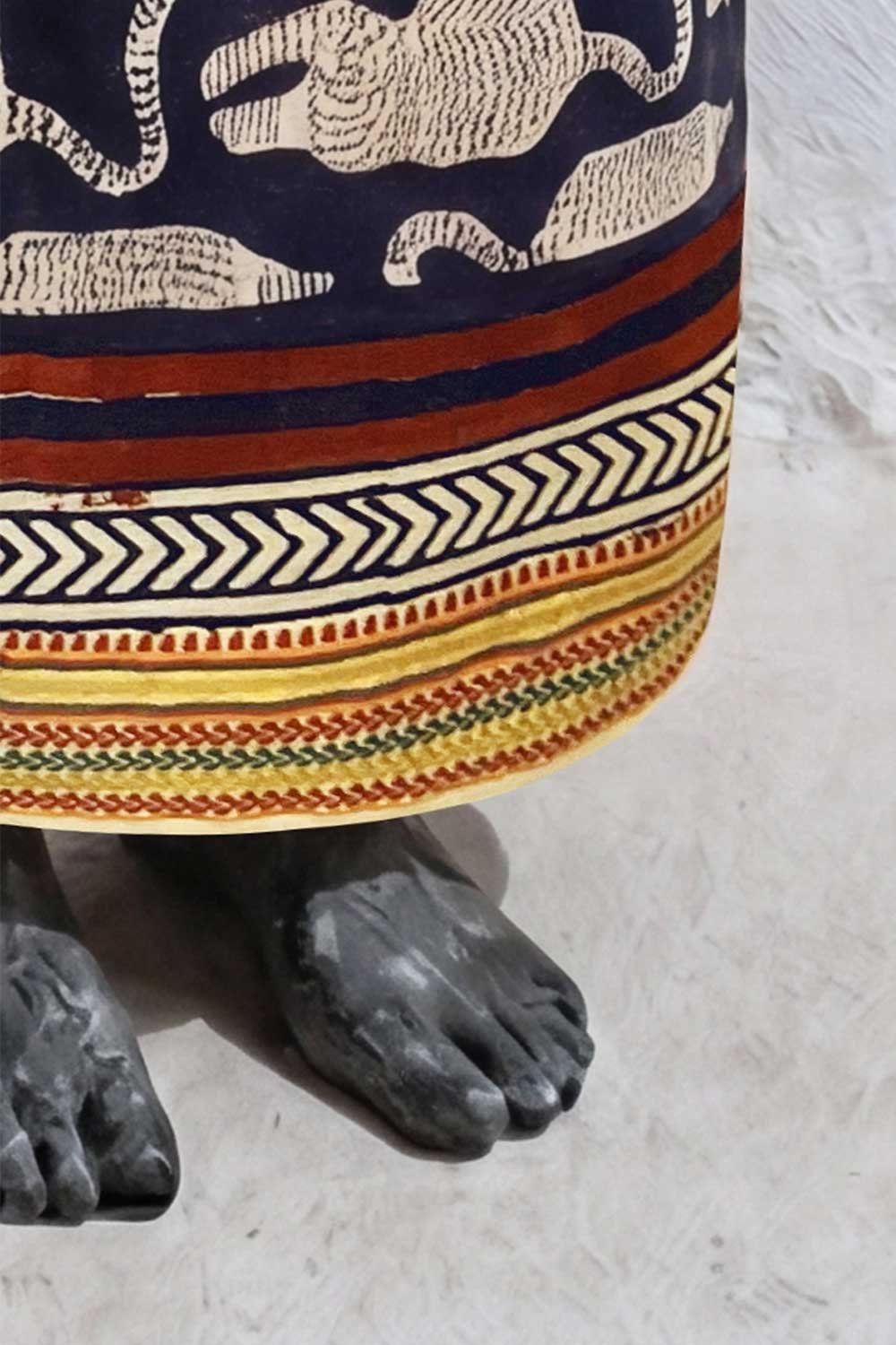 BLOCKPRINT PAREO- ELEPHANT GOLDY - Image 3