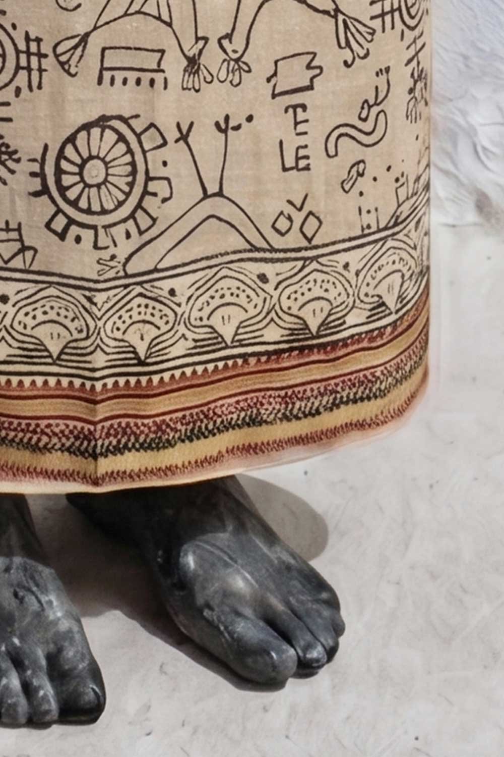 BLOCKPRINT PAREO- TRIBAL CHICKENS - Image 3