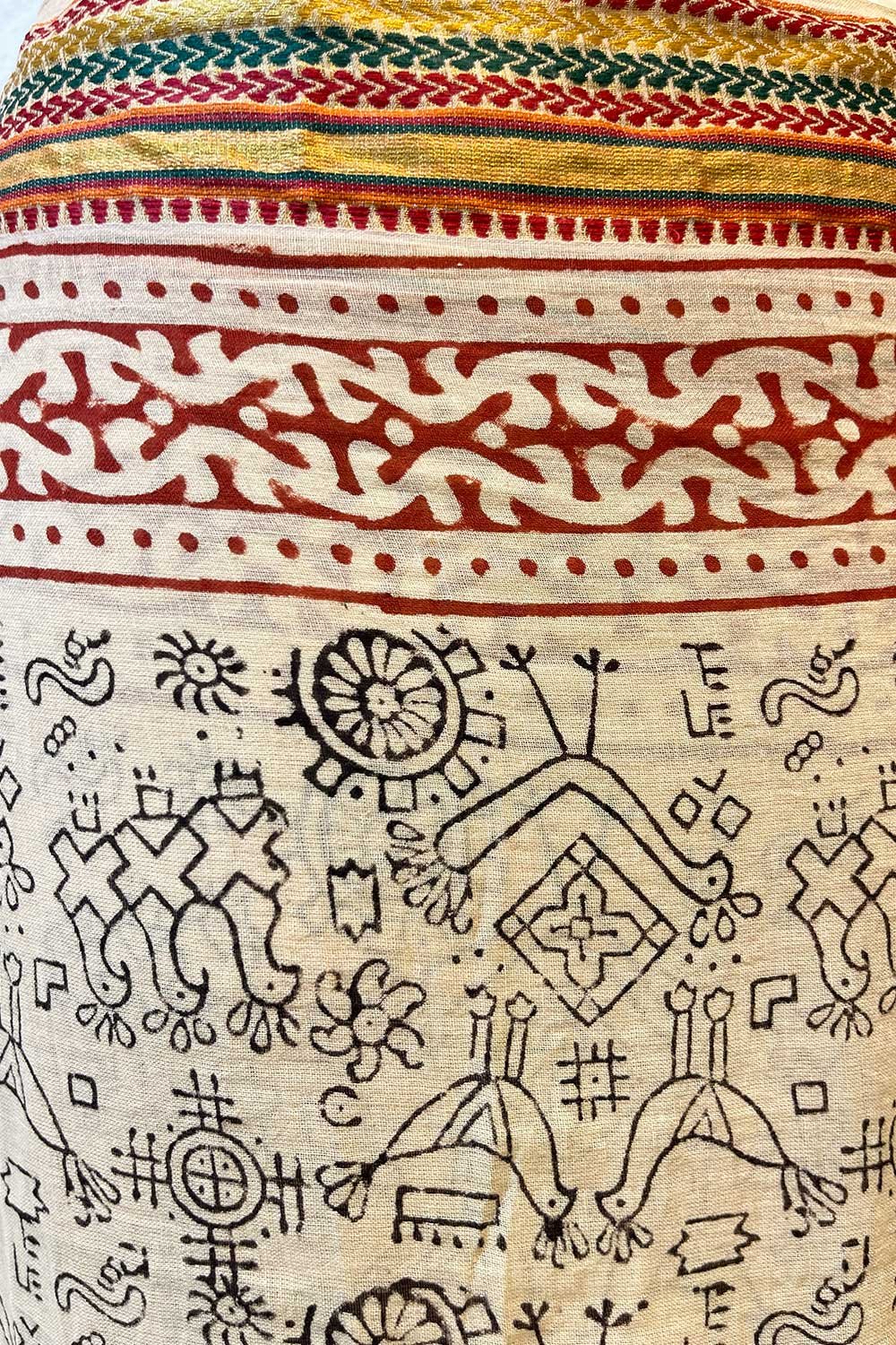 BLOCKPRINT PAREO- TRIBAL CHICKENS - Image 4
